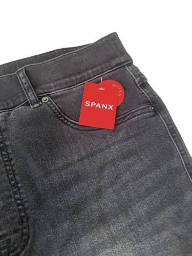 Spanx NWT Ankle Straight Leg High Rise Pull On Jeans in Vintage Black Women's L - Picture 3 of 9