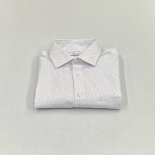 Calvin Klein Men's Wrinkle Free Dress Shirt, White, Size L 16-16.5, 34/35 