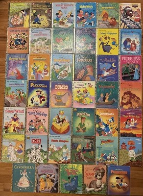 Lot of 41 Walt Disney Little Golden Books Disneyworld Disneyland - No Duplicates