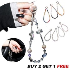 Beaded Cell Phone Wrist Strap Sparkling Crystal Lanyard Universal for Camera USB