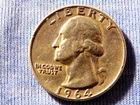 1964 d George Washington Silver Quarter - Circulated - #AS3