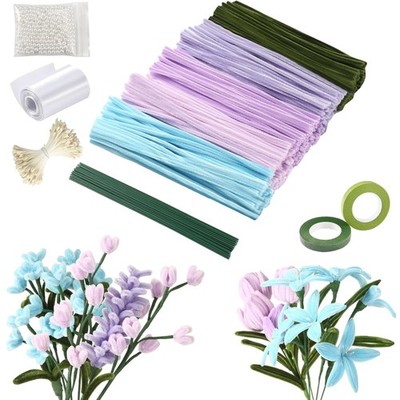 Pfeifenreiniger Blumenset Bastelset 500 Stück Farbige Pipe Cleaners 30 Stück ...