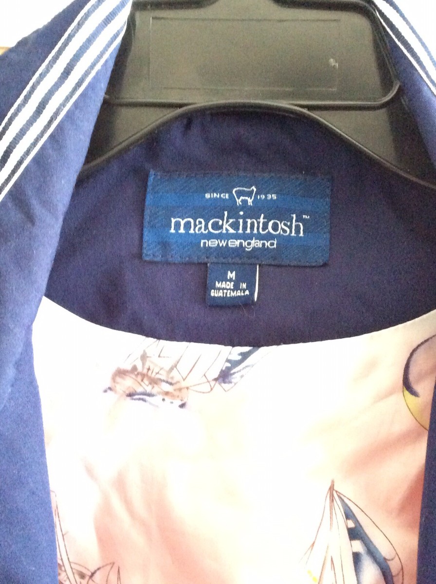 Macintosh New England Orange Jacket With Navy Blue Accents,women's