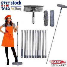 4.5M Long Reach Window Squeegee W/ Telescoping Extension Pole 2in1 Cleaning Tool