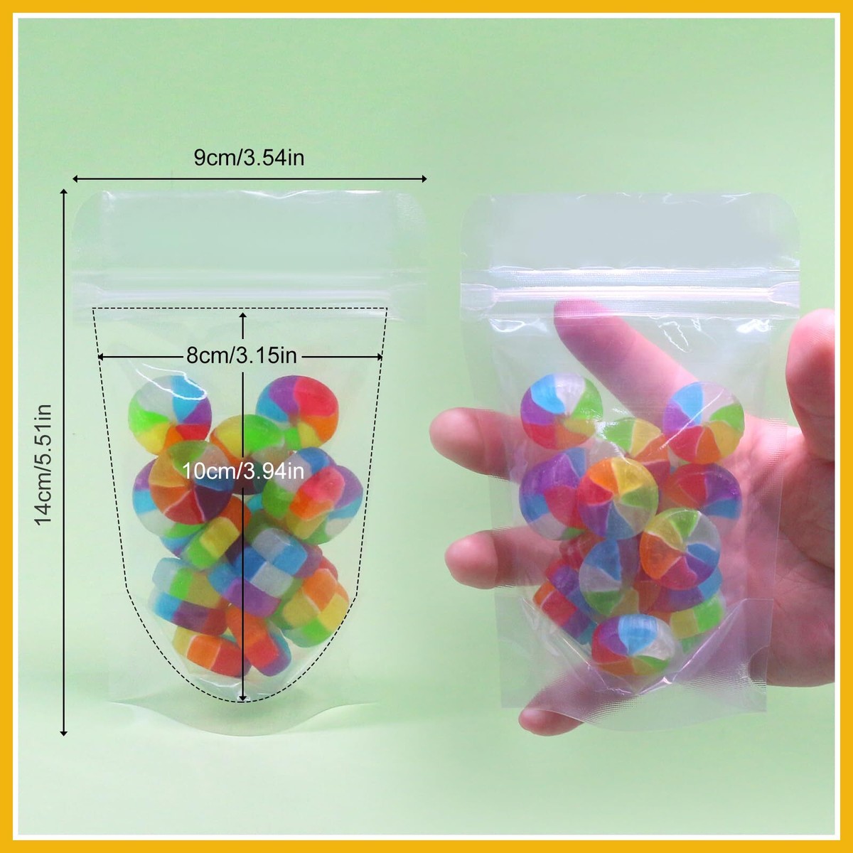 1000 Transparente Kunststoffbeutel Mit Reißverschluss - 5,1x7,6 Cm, Lebensmittelecht & Wasserdicht
