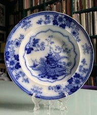 Vintage TALLI  Blue Flow Plate 27 Cm J & R Godwin c.1850