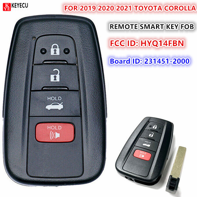 FOR 2019 2020 2021 TOYOTA COROLLA REMOTE SMART KEY FOB HYQ14FBN 8990H ...