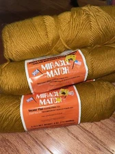 Vintage M. H. Yarns MIRACLE MATCH M27 Medium Gold No Dye Lot (Lot Of 6) USA Made
