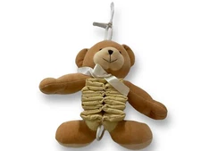 Vintage Carter's Prestige Toy Corp. Musical Bear Crib Pull Toy Yellow Lullaby 9”