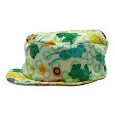 Child’s Frog Froggy Beach Hat One Size Hat Is Reversible Elastic Back