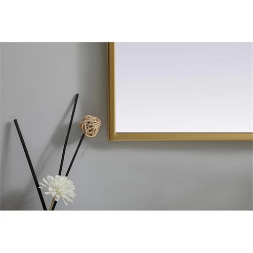 Elegant Decor Ayra 27x36" Arch Modern MDF Wood/Iron Mirror in Brass - Picture 5 of 9