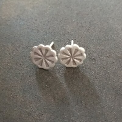FINE SILVER EARRINGS NO STONE CRAFT VINTAGE DANGLES 1g STUD ROUND