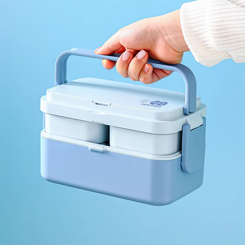 3in1 Microwavable Double Layer Bento Lunch Box Food Container
