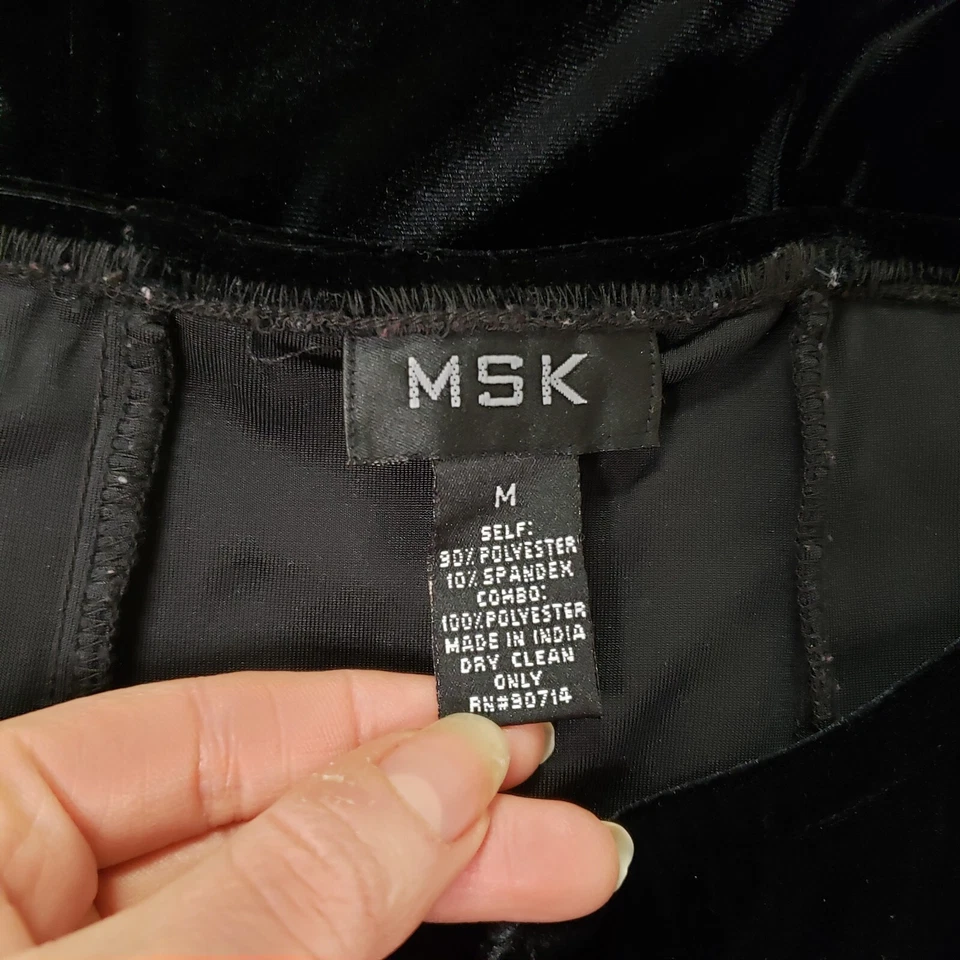 Vintage MSK Womens Velvet Maxi Skirt Size M Black High Rise Witchy Whimsigoth - Image 4 of 4