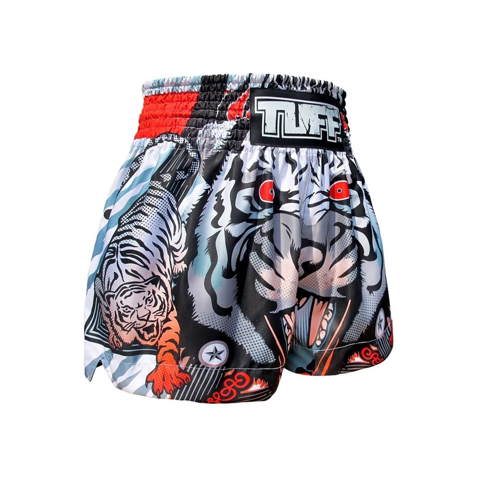 Pantalones Cortos Boxeo Muay Thai Patada de Tigre Artes Marciales Entrenamiento Gimnasio Ropa Baúles Foto 3 de 4