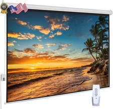 Auto Motorized Projector Screen with Remote Control 120 inch 4:3 Aspect Ratio