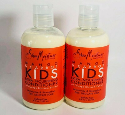 (2) Shea Moisture Mango & Carrot Kids Extra-Nourishing Conditioner 8oz  Sealed!!