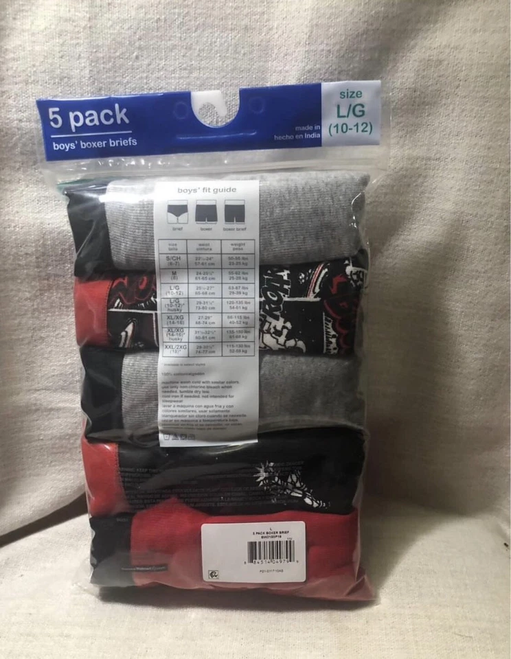 Cuecas boxer Wonder Nation masculinas pacote com 5 vermelhas/pretas tamanho G/G - 10-12 novas na embalagem - Imagem 3 de 4