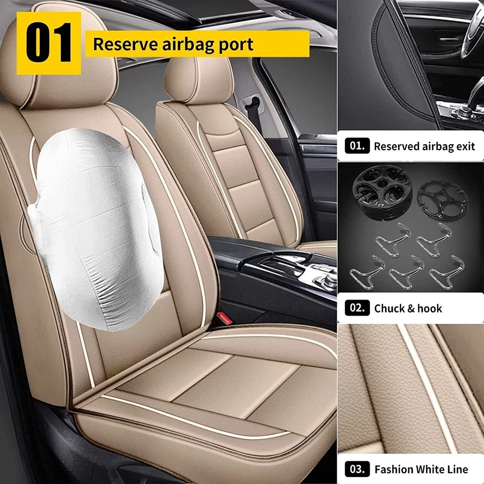 Front Row Car Seat Covers PU Leather Cushion For Ford F-450 Super Duty 2009-2019 Foto 2 de 4