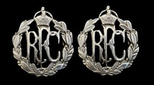 Royal Flying Corps Collar Badges Pair Hallmarked Silver