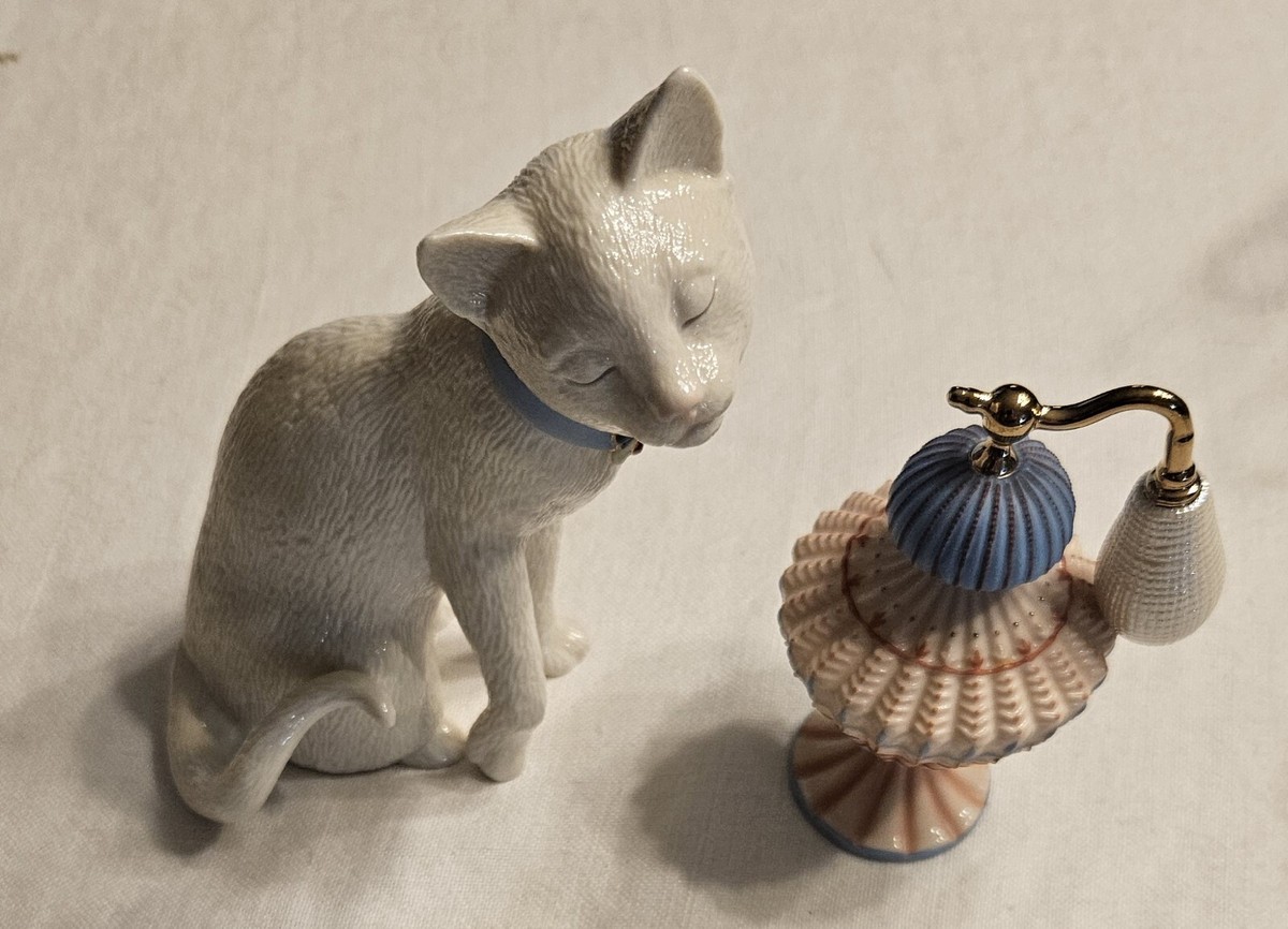 PARVANEH FOR LENOX CAT & PERFUME ATOMIZER PORCELAIN FIGURINES