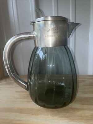 1955 Baltusrol Member-Member Event Presentation Agua Glass & Silver Carafe RARE