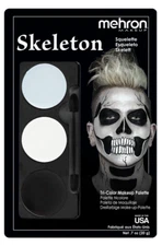 Mehron Makeup Tri-Color Character Makeup Palette -Halloween, SPFX Kit- Skeleton