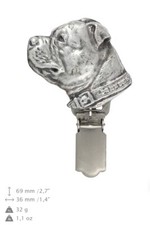 Staffordshire Bull Terrier, silver covered clipring, high qauality Art Dog US