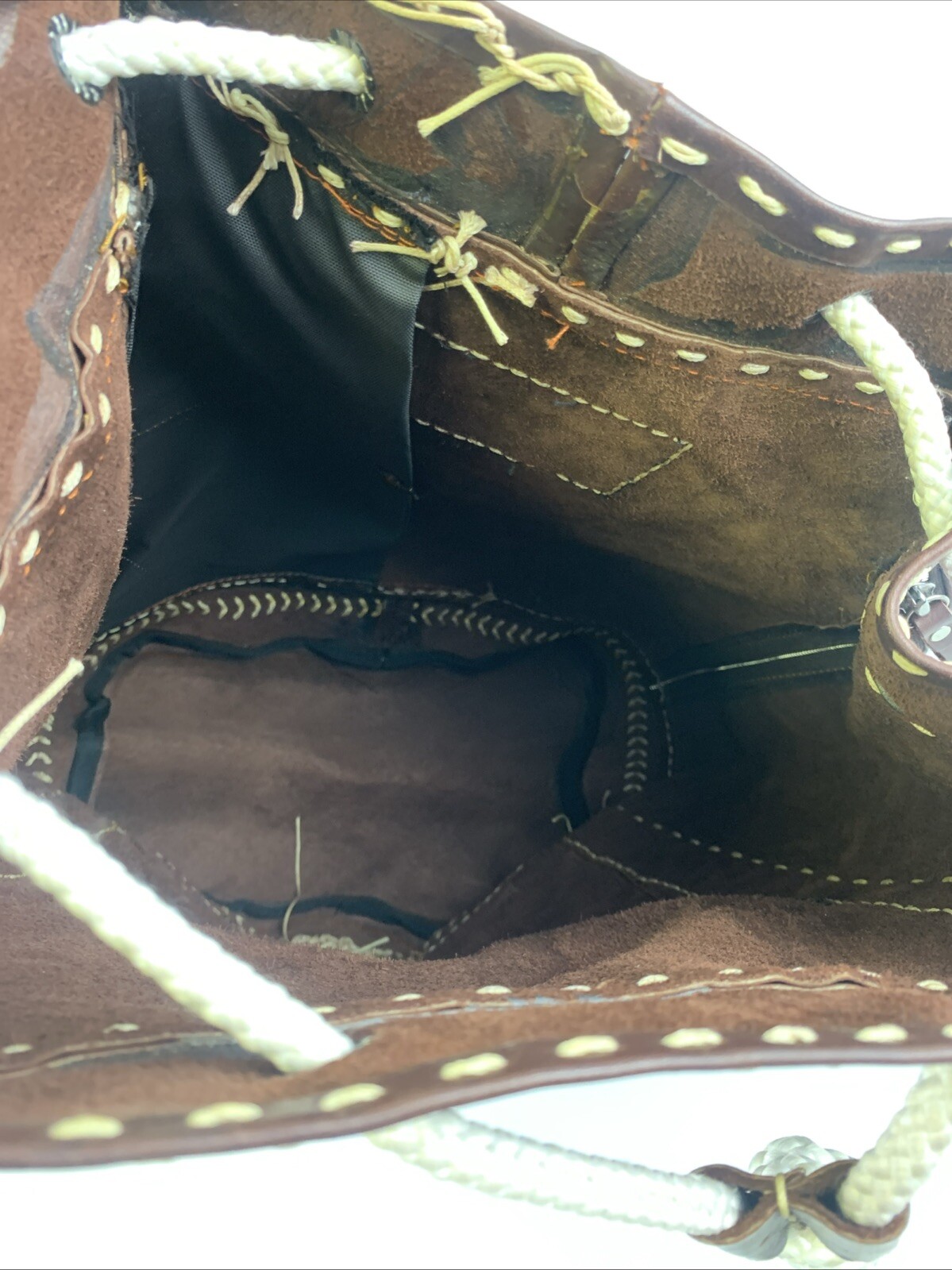 Unbranded Leather Backpack Drawstring Bucket Brow… - image 11