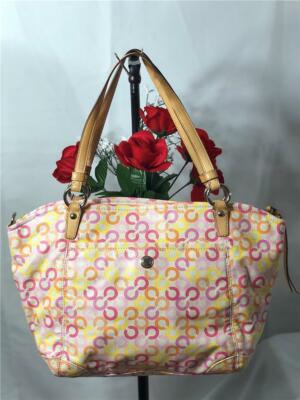 COACH Leah Signature Op Art Muti-color CC Shopper Tote Bag #13142