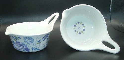 Vintage Figgjo Flint Turi Design Lotte 2 bowls w/spout+handle Norway MCM
