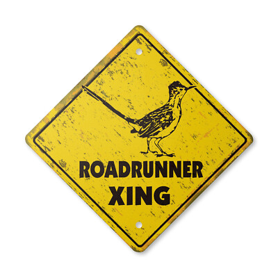 Roadrunner Vintage Crossing Sign Xing Plastic Rustic car race track muscle car f
