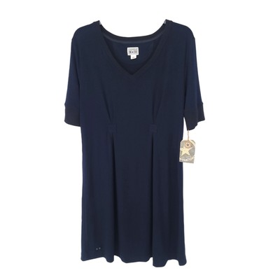 Converse One Star Dress Womens Large Knee Short Sleeve Shift Pleated Stretch