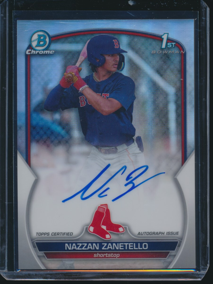 NAZZAN ZANETELLO AUTO 1st 2023 Bowman Chrome Draft REFRACTOR/499 Red Sox RC