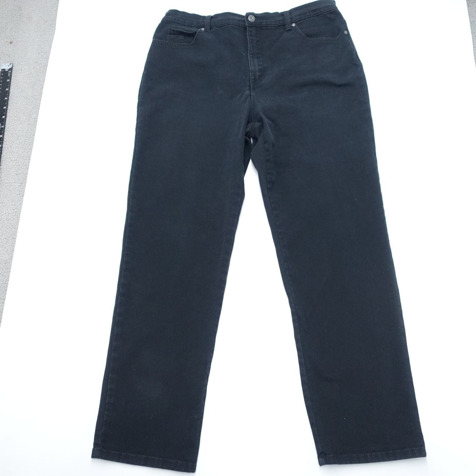 Women's W34 Navy Denim 5-pockets Straight Leg