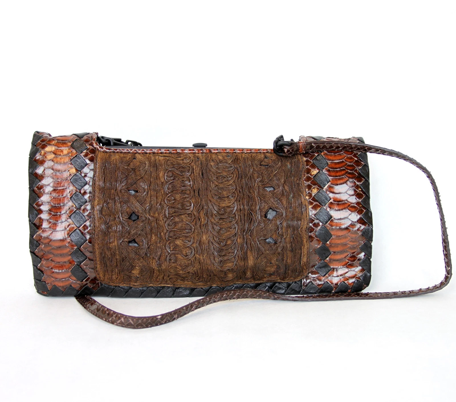 $3480 New Authentic BOTTEGA VENETA Python Evening Bag Handbag 304460 6391