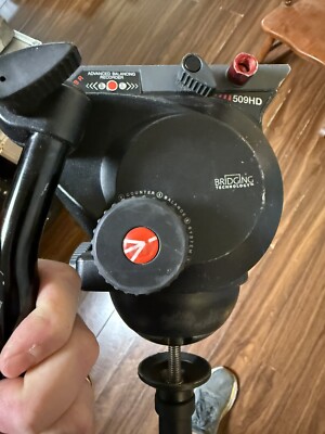Manfrotto 509HD Fluid Head +Pan Handle+ Quick Release+ 100mm Bowl Sticks