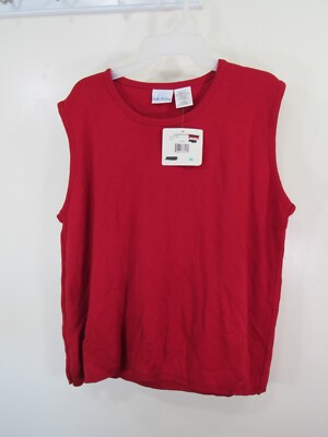 New Bobbie Brooks Pull Over Sweater Size XL Red Sleeveless