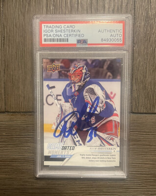 2019/20 Upper Deck Game Dated Moment Igor Shesterkin Auto Signed Rookie Card PSA