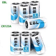 EBL CR123A 123A 85177 Lithium Battery 1600mAh 3V Batteries Cell LOT