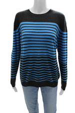 Autumn Cashmere Unisex Black Striped Crewneck Pullover Size S