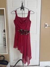 Weissman Showtime Dance Costume in Scarlet Red - Small Adult