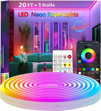 20Ft Neon Rope Lights,Flexible Led Rope Lights Control with App/Remote,Multiple