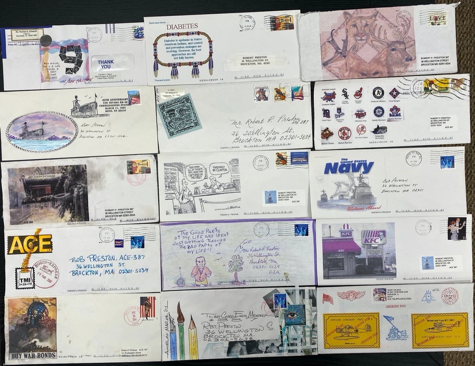 Collection of 170+ ACE correspondence covers #10 envelopes Hand Colored, Painted - Image 3 of 4