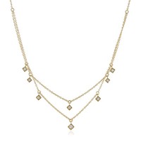 Cavill Silbercollier Damen 925 Sterlingsilber Zirkon 0,38Ct Goldfarben