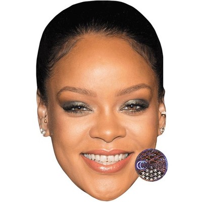 Rihanna (Smile) Celebrity Mask, Flat Card Face, Fancy Dress Mask