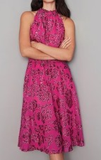 NWT White House Black Market Pink Floral Burnout Smock-Neck Midi Dress CHOOSE SZ