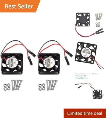 2 Pack Silent 3007 Cooling Fans for Raspberry Pi & Robotics Projects - 5V DC