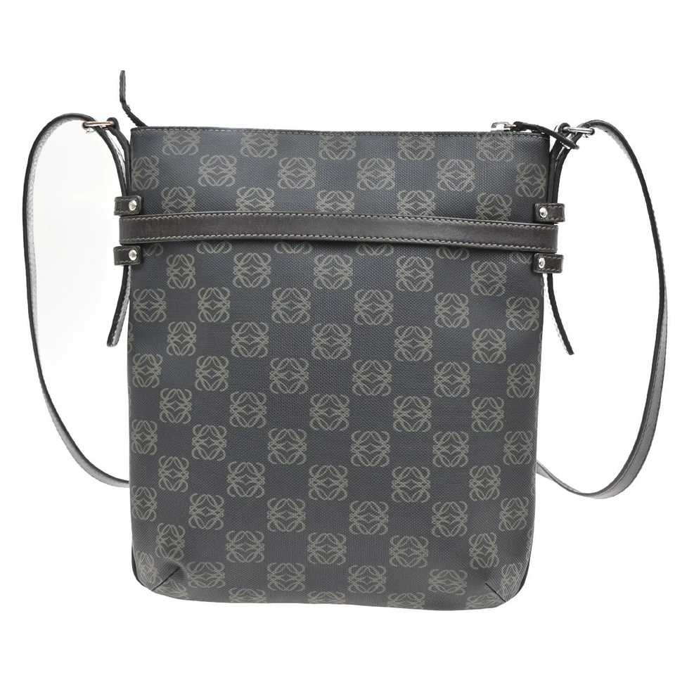 LOEWE Logo Anagram Shoulder Bag PVC Leather Black Brown SHW 34RL510 - Image 3 of 4