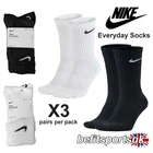 NIKE MENS WOMENS SOCKS DRI FIT TRAINING GYM RUNNING CREW SOCK WHITE